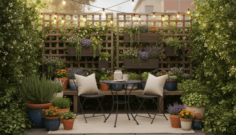 Dreamy garden inspiration for small outdoor spaces — cozy layouts with plants, fairy lights, and stylish seating for a relaxing backyard escape.