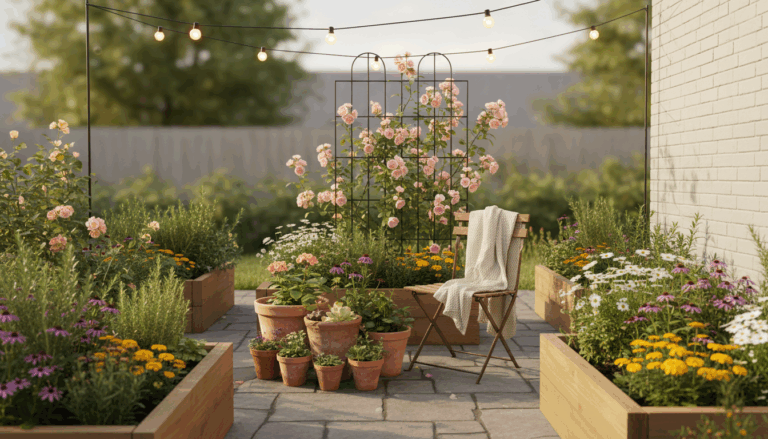 Dreamy backyard garden inspiration with lush greenery, cozy seating areas, and beautiful flower arrangements — perfect ideas for outdoor makeovers.