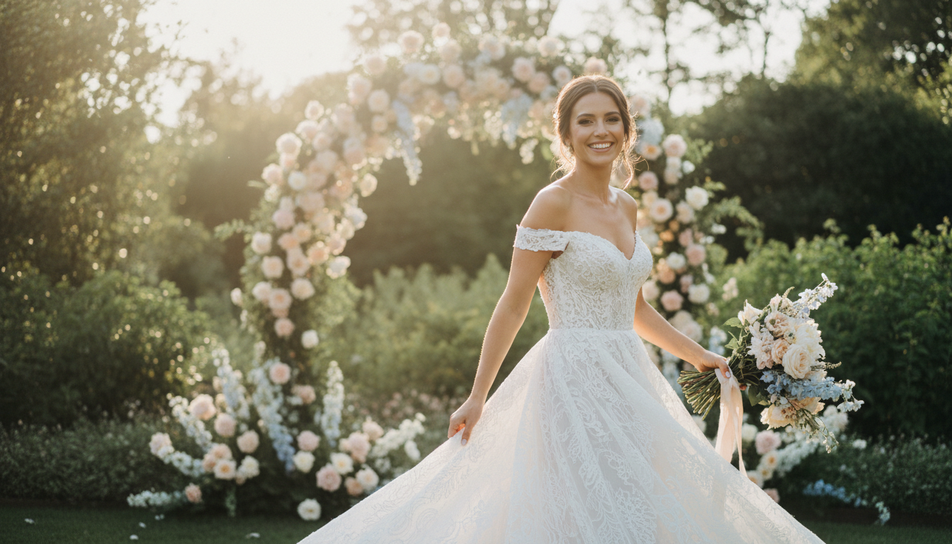 Modern romance 2025 wedding dress trends in white and ivory—dreamy, elegant bridal inspiration.