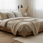 Cozy fall artwork in warm earthy tones, October aesthetic for a serene autumn mood.