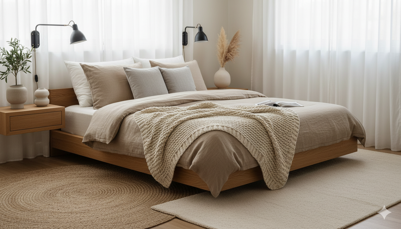 Cozy fall artwork in warm earthy tones, October aesthetic for a serene autumn mood.