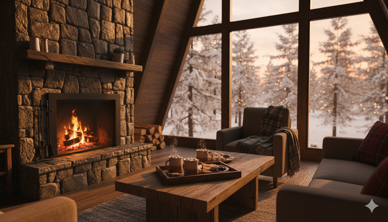 Cozy October aesthetic scene in soft neutral tones — AI-generated art with a warm, inviting fall mood.