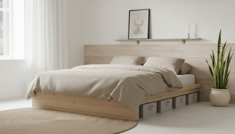 Minimalist bedroom design on a budget — simple and affordable decor ideas featuring clean lines, neutral colors, and cozy textures.