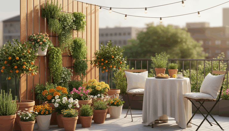 Small garden design ideas that save space — creative layouts with vertical planters, compact furniture, and lush greenery for a cozy outdoor vibe.